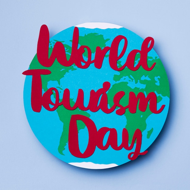 글자와 함께 상위 뷰 세계 관광의 날