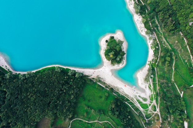 Topdown shot of Lake Tenno in Italy – Free Stock Photos