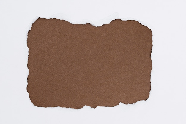 Torn brown paper craft frame diy earth tone background