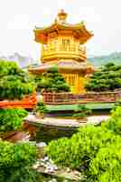 Free photo tourism bridge temple lin pavilion