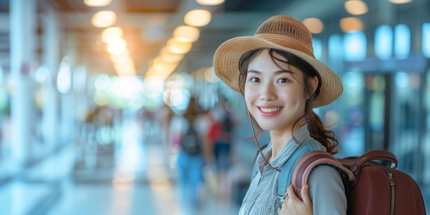 Free photo tourist carrying luggage
