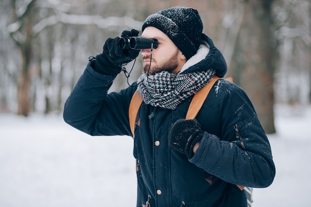 tourist in nature