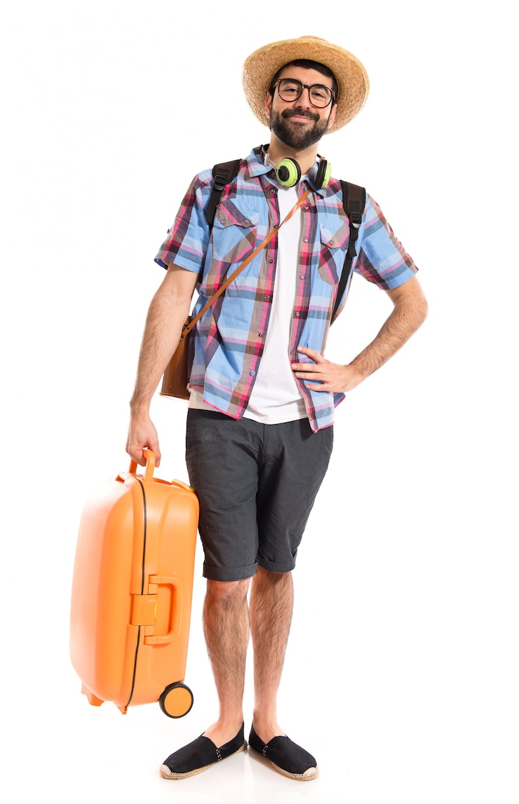 Free Photo tourist over white background