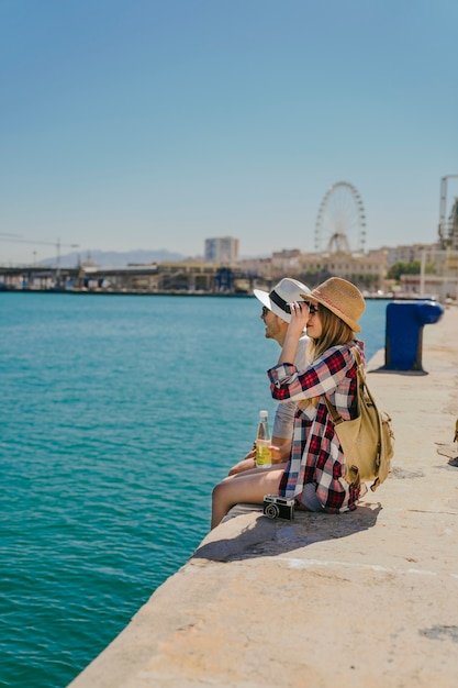 Tourists at the coast