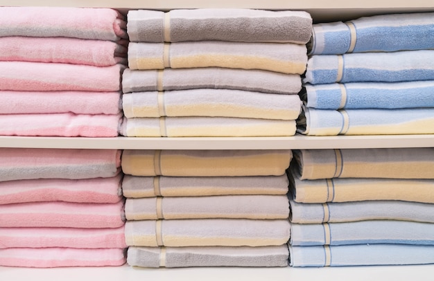 towel stack on shelf