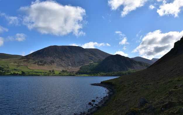 Towering fells around Ennerdale Water in the lakes district of England