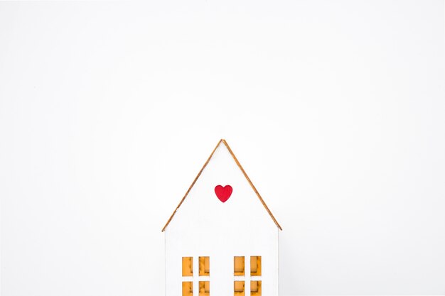 Toy house with small heart