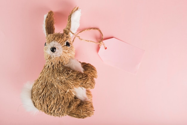 Free photo toy rabbit with tag