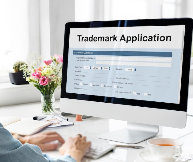 Free photo trademark application document form concept