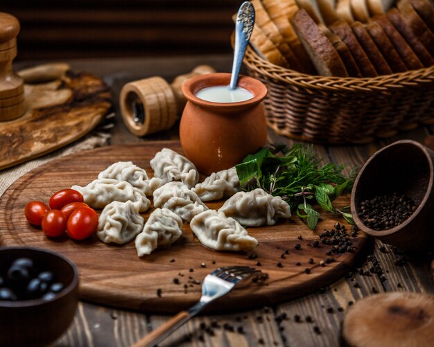 traditional azerbaijani gurza on wooden board