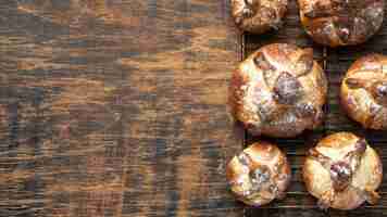 Free photo traditional bread of dead composition