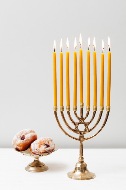 Traditional candlestick hanukkah holder