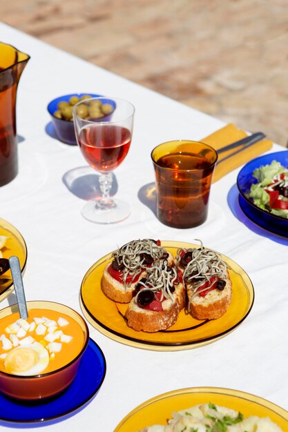 Traditional delicious gulas dish assortment