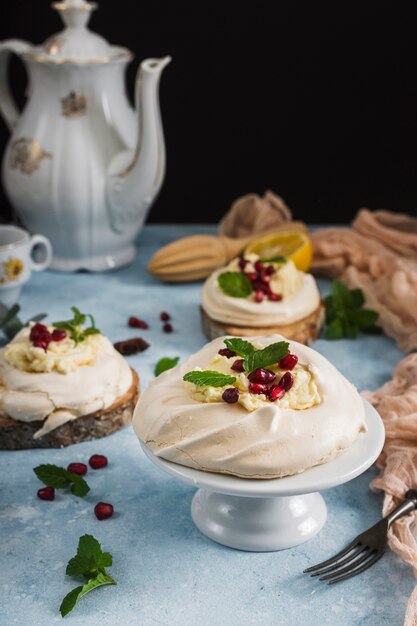 Traditional dessert with pomegranate