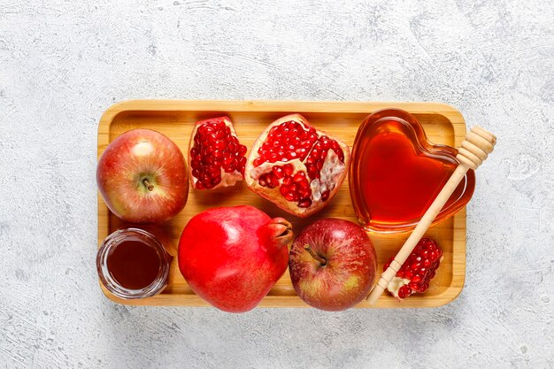 Traditional food of jewish New Year - Rosh Hashana.