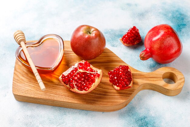 Traditional food of jewish New Year - Rosh Hashana.