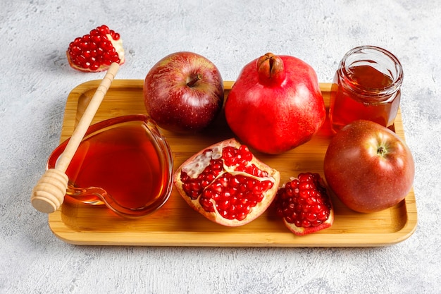 Traditional food of jewish New Year - Rosh Hashana.