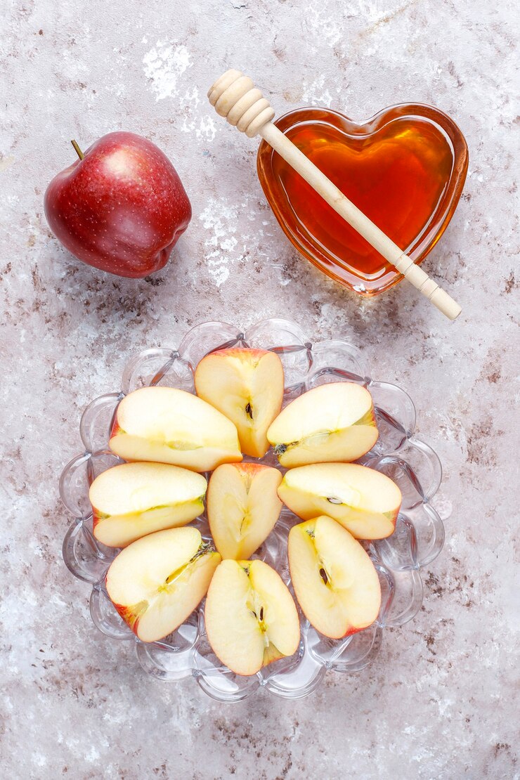 Free Photo traditional food of jewish new year - rosh hashana.