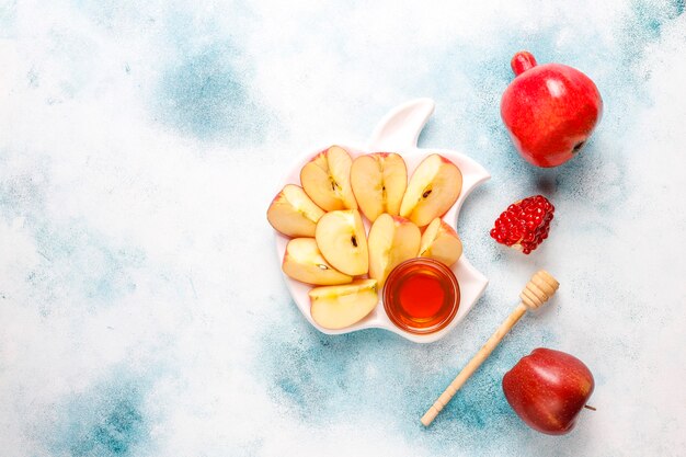 Traditional food of jewish New Year - Rosh Hashana.