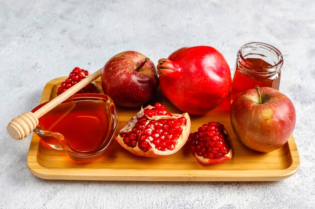 Traditional food of jewish New Year - Rosh Hashana.