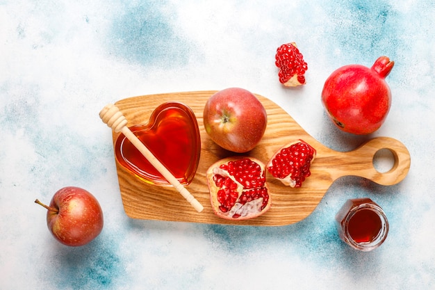 Traditional food of jewish New Year - Rosh Hashana.