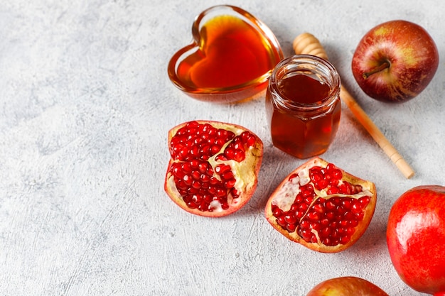 Traditional food of jewish New Year - Rosh Hashana.