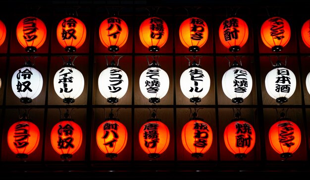 Traditional japanese lantern signs