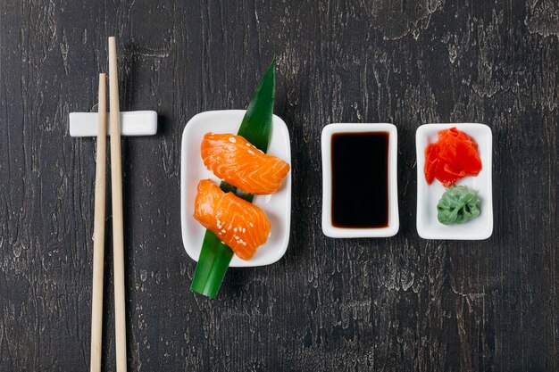 Traditional japanese sushi assortment