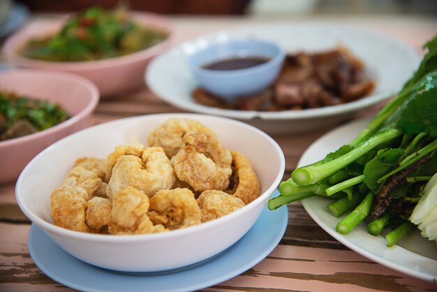 Traditional local Northern Thai style food meal