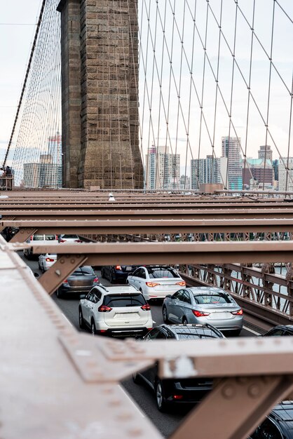 Traffic on the bridge top view