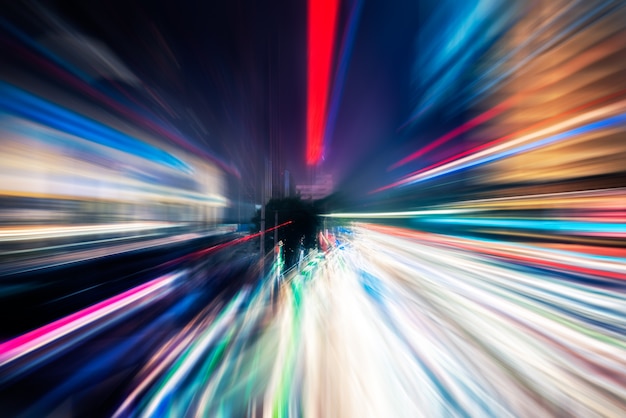 Traffic Light trails on street in Shanghai