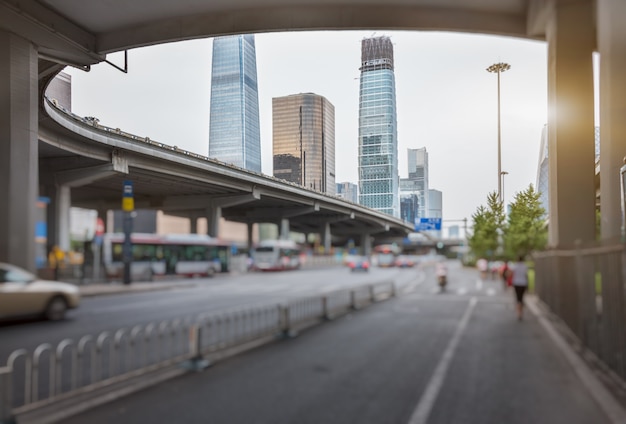 traffic under the overpass