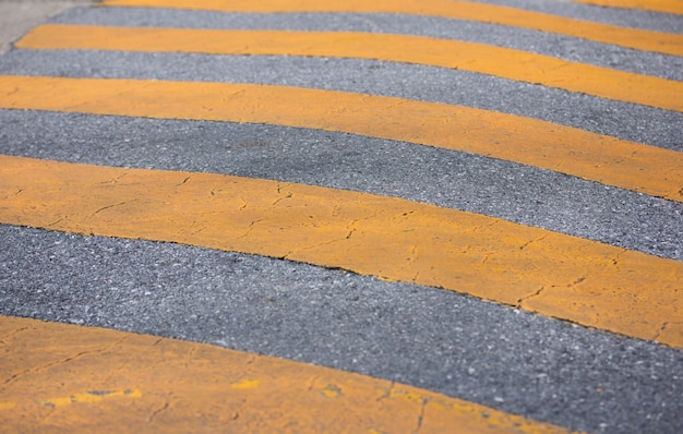 traffic safety speed bump on the road