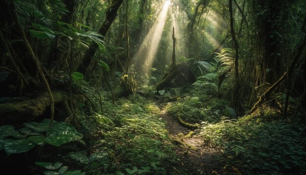 静かな森の小道がAIが生み出す不思議な冒険へ