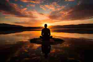 Free photo tranquil sunset meditation background