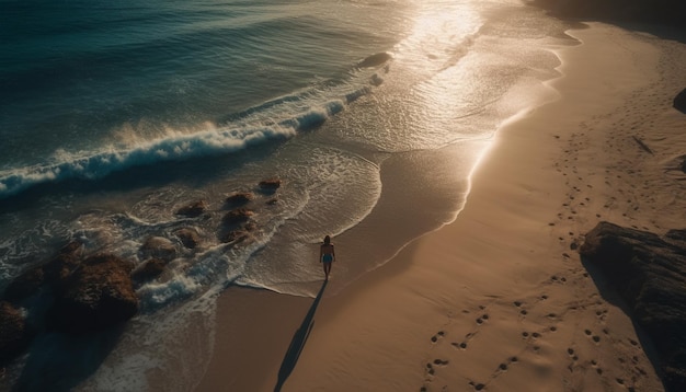 Foto gratuita tranquillo tramonto sulle acque tropicali serena bellezza generata dall'intelligenza artificiale