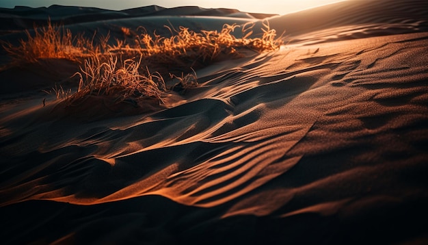 Free photo tranquil wave pattern at dawn on mountain generated by ai