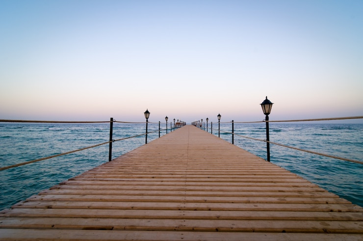 Free Photo tranquil wooden pier