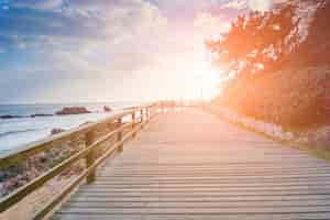 Free photo tranquility horizon rock light the sea summer