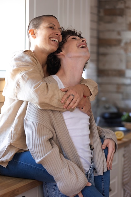 Free photo trans couple sharing tender moments