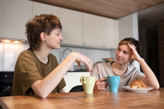 Trans couple spending time together