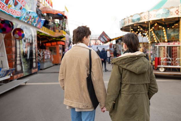 Trans couple spending time together