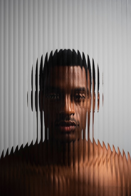 Free photo translucent and blurred portrait of man