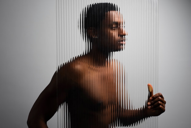 Free photo translucent and blurred portrait of man