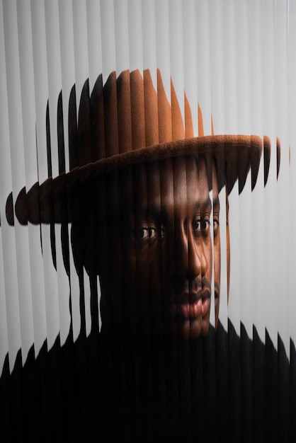 Translucent and blurred portrait of man