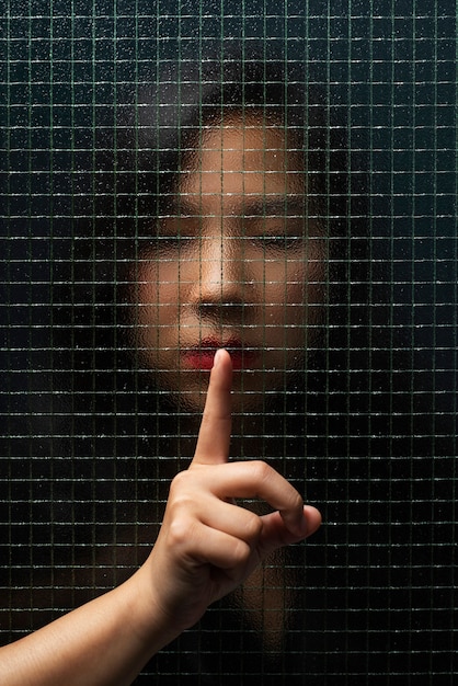 Free photo translucent and blurred portrait of woman