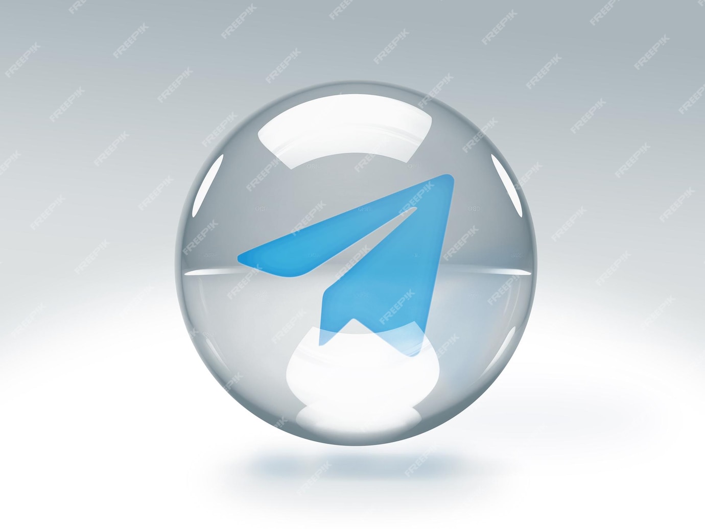 transparent glass bubble with telegram logo inside it isolated transparent background 125540 4152