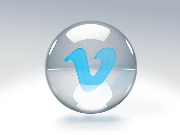 transparent-glass-bubble-with-vimeo-logo