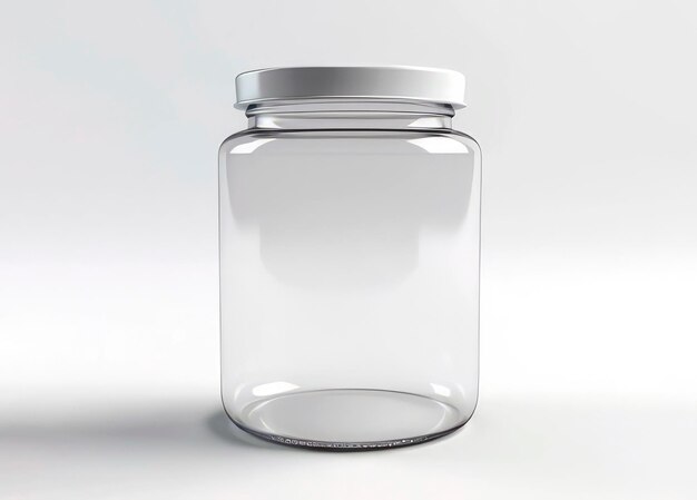Transparent plastic container on a light background