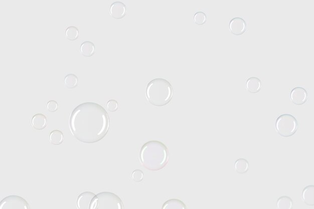 灰色の背景の壁紙に透明なシャボン玉のパターン